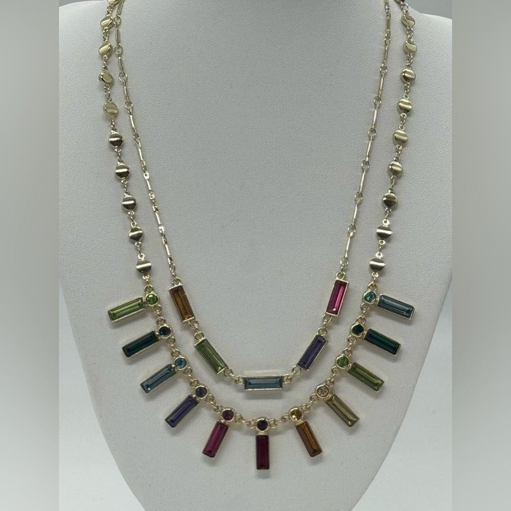 Rachel Roy Multi Chain Crystal Rhinestone Necklace